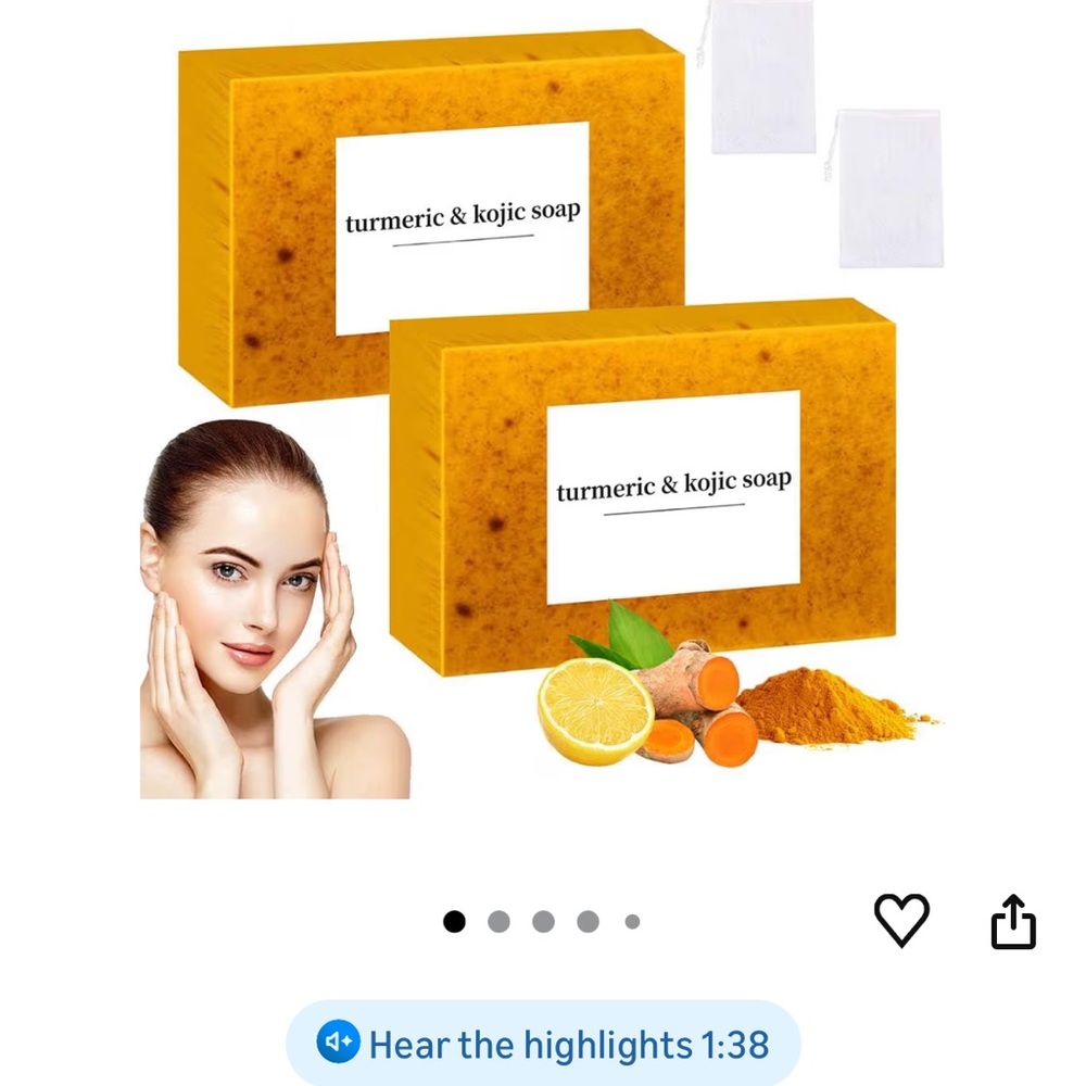 Turmeric & Kojic Hand Soap — Nourishing Yellow Cleansing Bar 2 pack